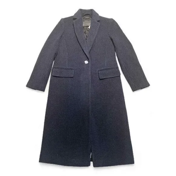 Club Monaco Slim Tailored Coat Houndstooth Navy Black Size‎ Small - Picture 3 of 11
